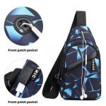 Men Anti Theft Chest Bag Short Trip Messengers Bags USB Charging Crossbody