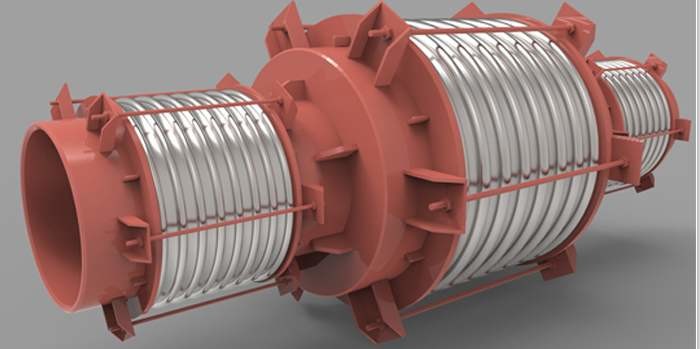 Corrugated Pressure Balanced Expansion Joint / Expansion Bellows For Pipes