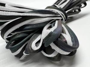 China Silver Polyester Reflective Piping Rolls Visibility Heat Activated Adhesive Washable Up To 50 Cycles wholesale