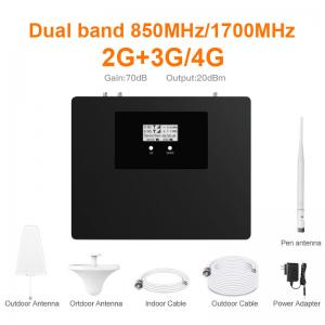 China 850MHz 1700MHz Dual Band Signal Booster Cellular Phone Repeater wholesale