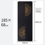 Golden Mandala With Position Line 5mm 68cm Wide PU Rubber Non Slip Yoga Mat For