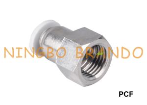China PCF Female Straight Pneumatic Hose Fittings Push To Connect 1/8'' 1/4'' wholesale