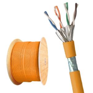 China CAT8 FFTP Orange PVC Jacket Cable For 22AWG 40Gbps Data Center Cable wholesale