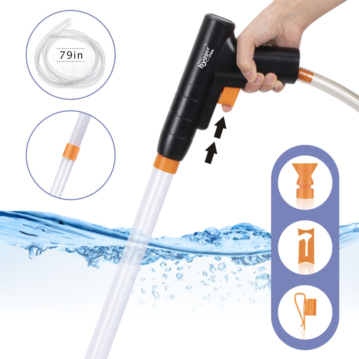 Hygger Electric 396GPH Aquarium Power Gravel Cleaner