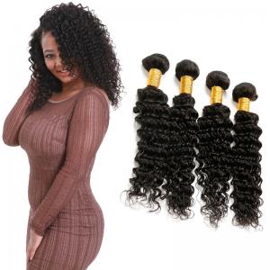 China 4 Bundles Of Deep Wave Hair Bundles / Thick Pure Deep Wave 100 Human Hair wholesale