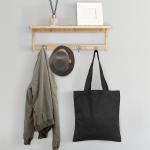 Modern and Functional Solid Bamboo Wooden Bathroom Shelf with 4 Stainless Steel