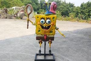China Sun Proof Custom Fiberglass Products / Yellow Spongebob Squarepants For Playground wholesale