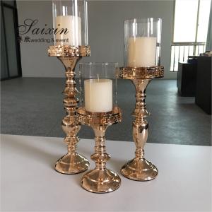China Wholesale chic iron laciness votive set gold candle holder for wedding table centerpieces wholesale