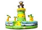 Monkey Jungle Inflatable Rock Climbing Bounce House , Water Park Blow Up Rock