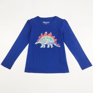 China Fashion Style Children Girl Tshirt with Sequins Embroidery Application and Soft Print wholesale