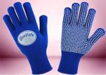 Blue Freezer Knitted Working Hands Gloves Custom Logo Silicone Printing