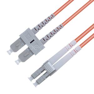 China SC UPC To LC UPC Fiber Optic Patch Cable Duplex 62.5/125 OM1 Multimode OFNR 3.0mm Orange wholesale