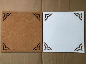 China Factory Directly Price Adhesive 12''x12'' 4 pack Cork Board with Hollowing Flower Shape in Nature Color wholesale