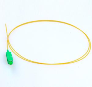 China SC/APC SM simplex 0.9mm Fiber Optic Pigtail yellow color PVC outer cable jacket wholesale