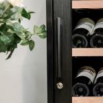 Precision Temperature Control Black Solid Wood Kitchen Wine Cooler