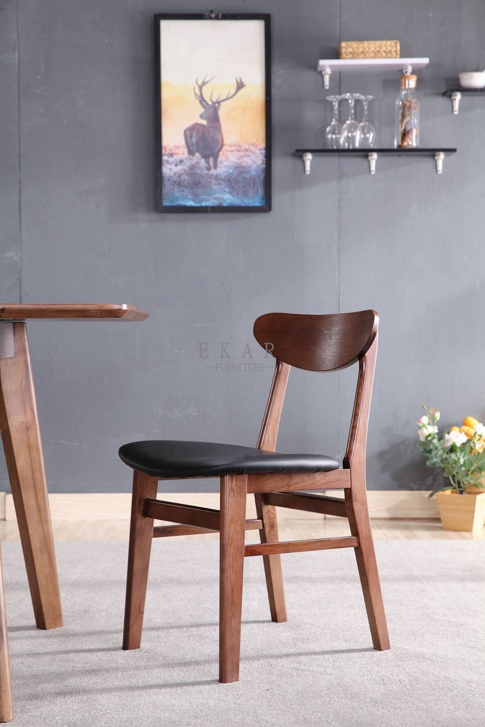 Nordic Style Leather Designer Modern Dining Chair