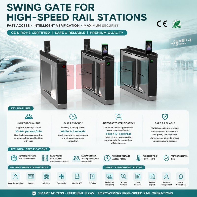 Intelligent Face Recognition Swing Gate For Office Buildings