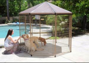 China Black Color Large Dog Cage Outdoor Dog Kennel With Cover Easy Assemble wholesale