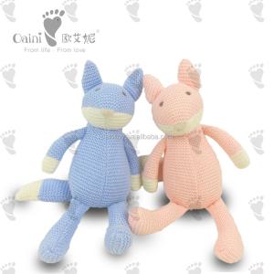 China OEM ODM Custom Stuffed Fox Lovely Plush Animal Toys Kids Gifts EN71 Knitted Animal Toys wholesale