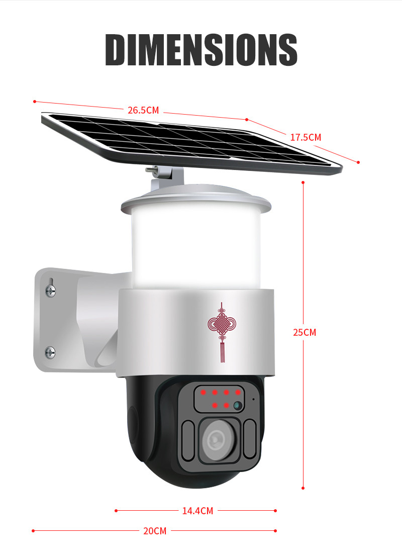 Glomarket Tuya Wifi Wireless Solar Power Ip Solar Floodlight PTZ Camera Outdoor Network Camera Home Security System