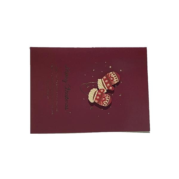 Custom Printing Holiday Card Christmas Greeting Cards With Gold Words Folded