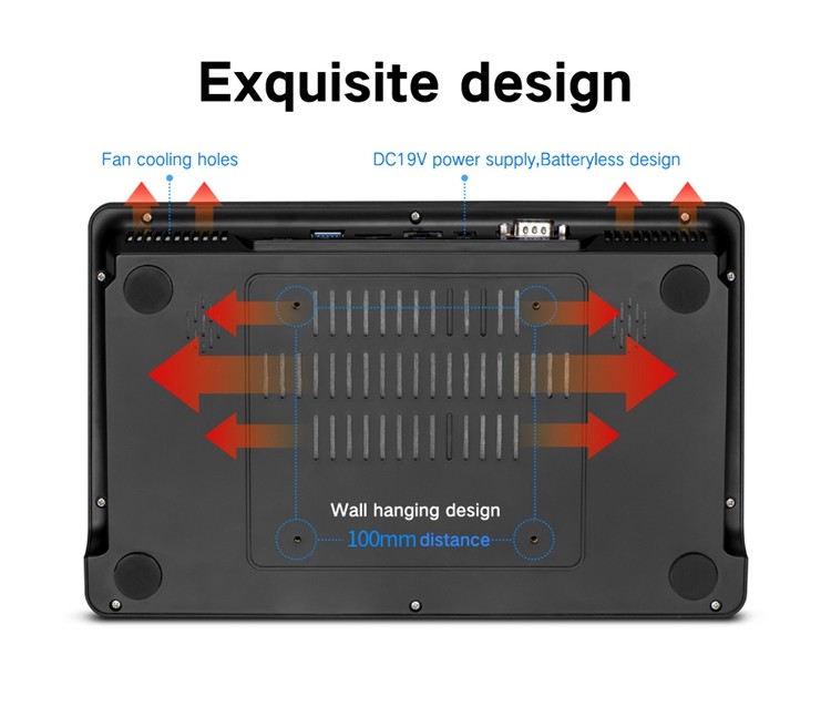 Window PiPO Box Tablet , 11.6 Inch Industrial Touch Screen PC Capacitive 6 Core