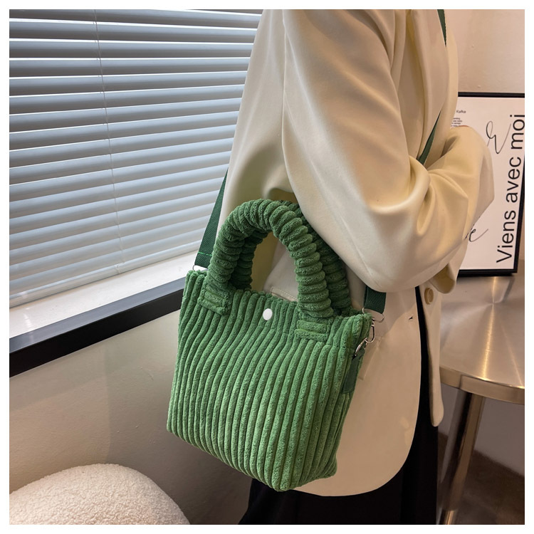 Factory Price Corduroy Women's Bag New Handbags Niche Versatile Bucket Shoulder Bags Female Nylon Button Crossbody Bags