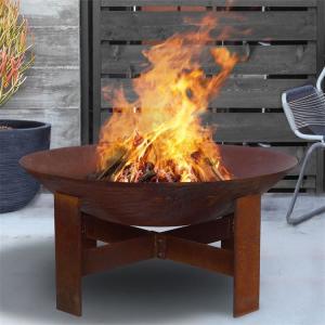 China Customized Backyard Patio Heater Corten Steel Brazier Wood Burning Fire Bowl Pit wholesale