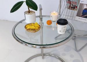 China 60cm Stainless Steel Glass Coffee Table Transparent Lift Top Cocktail Table on sale
