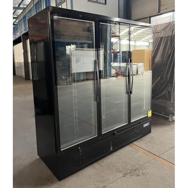 Black Vertical 3 Door Display Chiller With Self Contained Condensing Unit