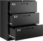 3 drawers black color lateral filing cabinet office furniture cabinet used in