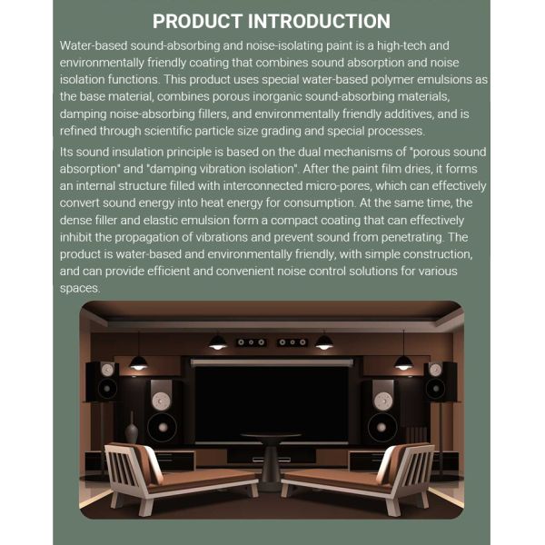 Apartment Hotel Soundproof Paint Sound Reducing Paint 2h Drying