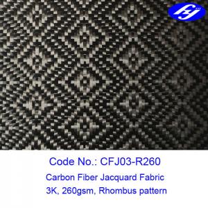 China Rhombus Pattern 3K Twill Weave Carbon Fiber / Decoration Black Jacquard Fabric wholesale