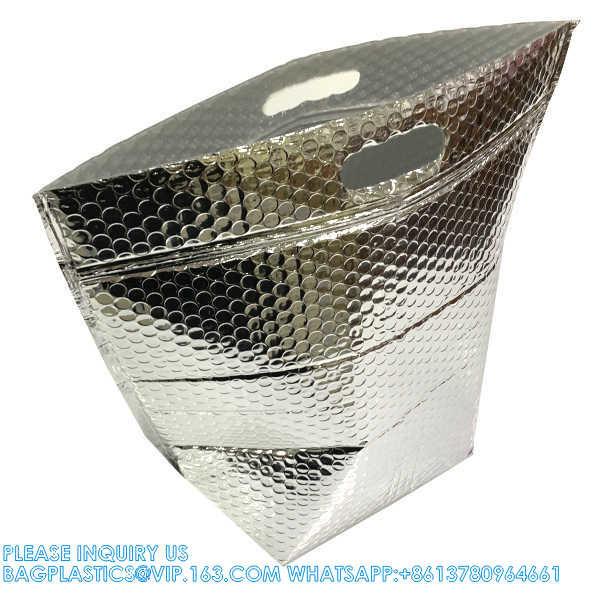 Hamburg Food Reusable thermal Insulate Zipper Delivery Thermal Bag Foil Thermal