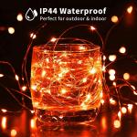 200pcs Battery Operated Orange Copper Wire Lights Twinkle For Halloween Tree
