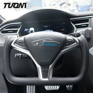 China Leather Tesla Carbon Fiber Yoke Steering Wheel Ergonomic Grip wholesale
