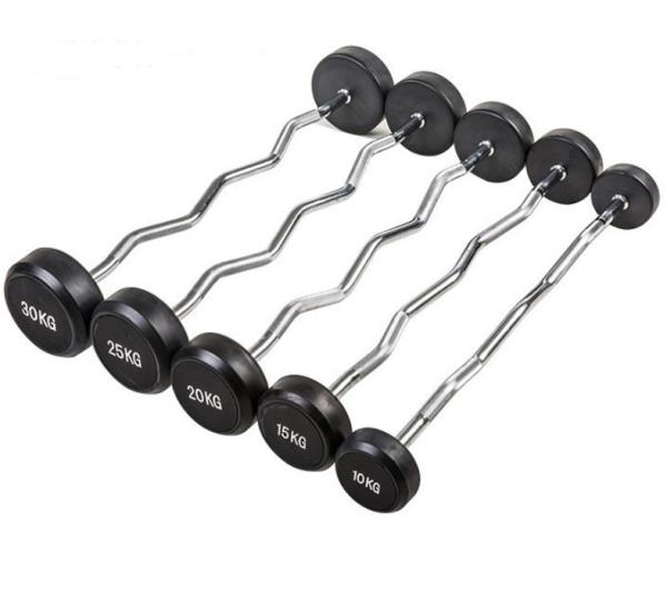 Fixed Rubber Coated Barbell Long Bar Barbell Curved Bar Barbell Integrated