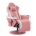 Gaming Chair With Cup Holder Pink Racing Style Leather Ergonomic Seat Swivel