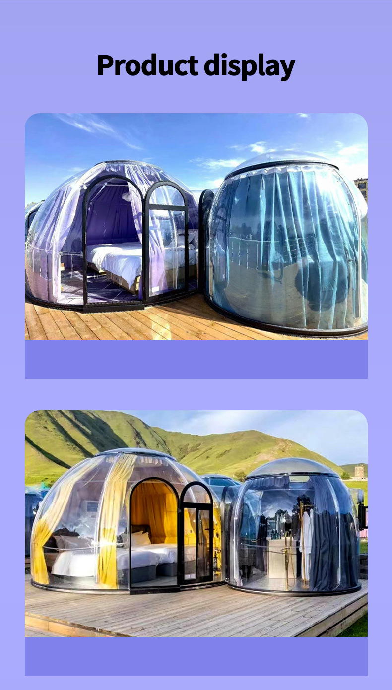 Camping Home One room one bathroom transparent star empty room Windproof rain outdoor camping tent restaurant dessert house