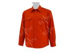 Men's 65%Polyester 35%Cotton Twill Orange Work Shirt Long Sleeve