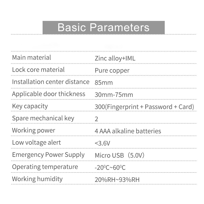 Home Security Zinc Alloy Split Smart Door Lock Biometric Fingerprint Door Lock for Home Apartment