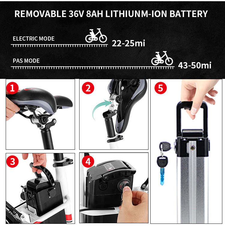Silver Fish Electric Bicycle Battery Pack 48V 10.4Ah 500-1000 Times Life