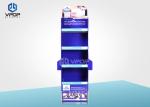 4 Shelves Blue Cardboard Pop Up Display Advertising For Water Stop Bandage
