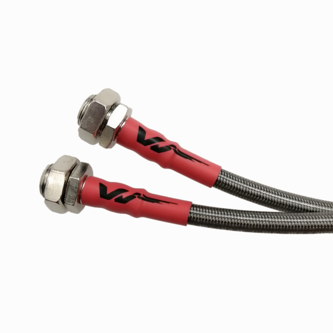 Convex Nozzle Flexible Steel Braided Brake Line For Brake Fluid Delivering