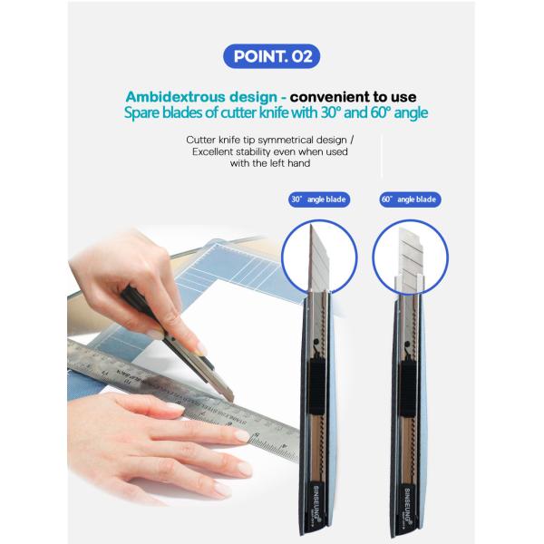 9mm Snap Off Cutter Knife Wallcovering Cutting Tools Black