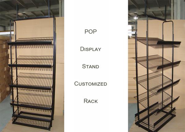 Light Duty Commercial Metal Wire Display Racks With Mulitple Shelves KD