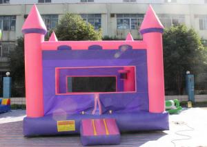 China 0.55mm PVC Pink And Purple Inflatable Jumping Castle Bounce House For Child on sale
