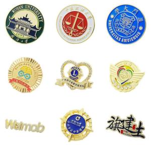 China Personalised Metal Enamel Pin Badges 3D Button Gold Name Badges wholesale