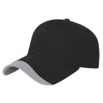 Flex Twill Structured Fitted Unisex Baseball Caps Black Color Custom Embroidered
