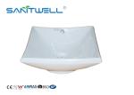 White Color Hand Wash Ceramic Art Basin With Solid Surface Size 420 * 420 *